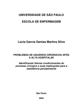 Problemas de usu&aacute;rios cir&uacute;rgicos ap&oacute;s a alta hospitalar