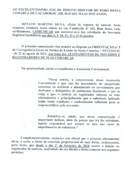 Despacho Juiz - Tribunal de Justiça de Santa Catarina