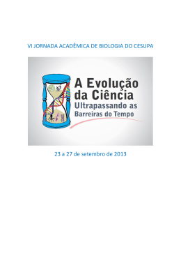 VI JORNADA ACADÊMICA DE BIOLOGIA DO CESUPA 23 a 27 de