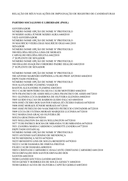 RELA&Ccedil;&Atilde;O DE R&Eacute;US NAS A&Ccedil;&Otilde;ES DE IMPUGNA&Ccedil;&Atilde;O DE