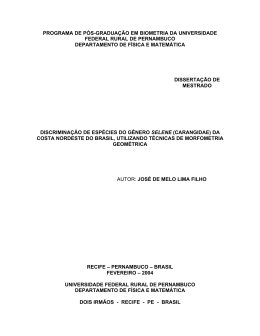 Discrimina&ccedil;&atilde;o de esp&eacute;cies do g&ecirc;nero Selene (Carangidae)