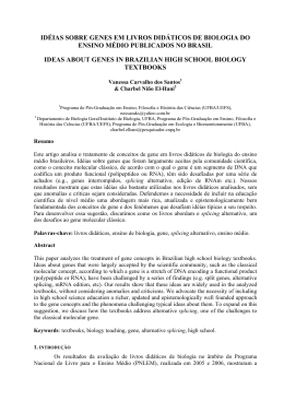 id&eacute;ias sobre genes em livros did&aacute;ticos de biologia