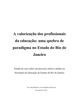 A valoriza&ccedil;&atilde;o dos profissionais da educa&ccedil;&atilde;o: uma