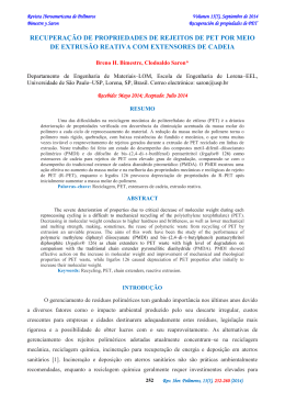 recuperação de propriedades de rejeitos de pet por meio de