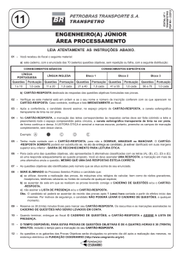 PROVA 11 - ENGENHEIRO(A) J&Uacute;NIOR - &Aacute;REA