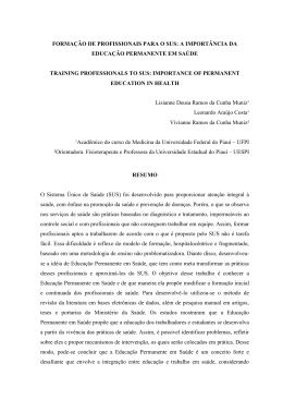 formacao de profissionais para o sus
