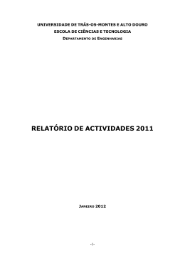 RELATÓRIO DE ACTIVIDADES 2011