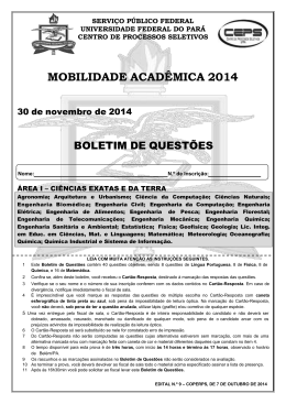 Prova - Ceps - Universidade Federal do Par&aacute;