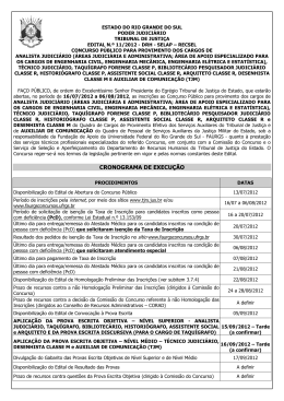 Edital - Tribunal de Justi&ccedil;a do Estado do Rio Grande do Sul