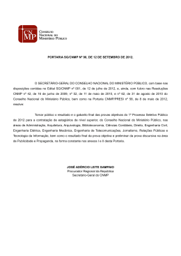 Portaria - Conselho Nacional do Minist&eacute;rio P&uacute;blico