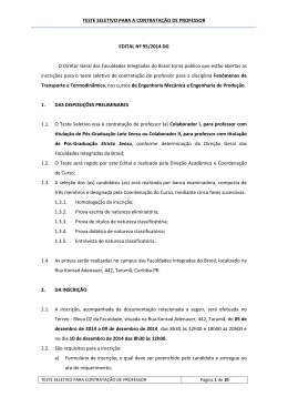 Edital nº 95/14 - Teste Seletivo para Contratação de