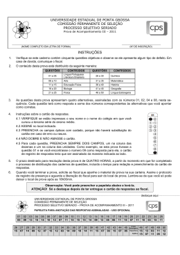 Prova de Acompanhamento III - PSS 2011 UEPG