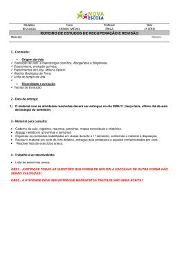 ROTEIRO DE ESTUDOS DE RECUPERA&Ccedil;&Atilde;O E REVIS&Atilde;O