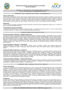 Anexo II do Edital de Abertura - Do Conteudo Programatico