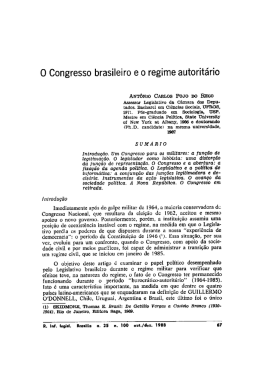 O Congresso brasileiro e o regime autoritário