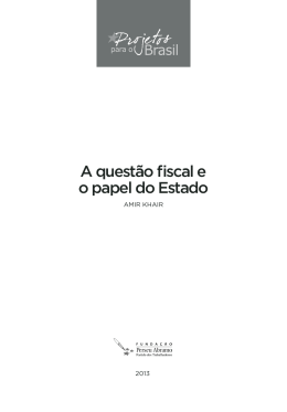 A quest&atilde;o fiscal e o papel do Estado