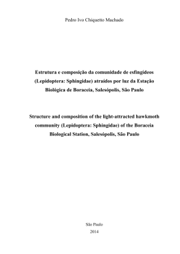 Estrutura e composi&ccedil;&atilde;o da comunidade de esfing&iacute;deos