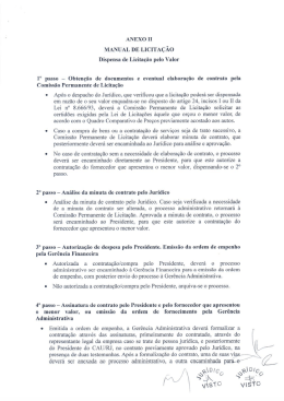 Anexo II &ndash; Manual de Licita&ccedil;&atilde;o