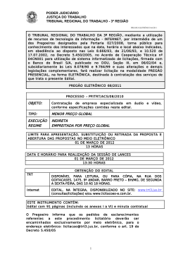 Edital PE 66/2011 - TRT da 3&ordf; Regi&atilde;o