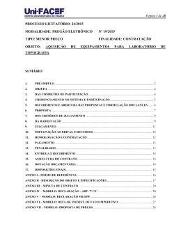 Pregão Eletrônico para Aquisição de equipamentos - Uni