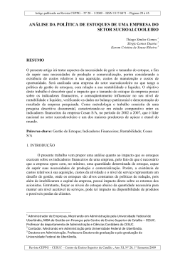 2. an&aacute;lise da pol&iacute;tica de estoques de uma empresa