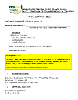 S.A.: An&aacute;lise de Discurso: uma forma de conhecimento