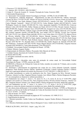 Julgamento do Tribunal de Contas da Uni&atilde;o - TCU