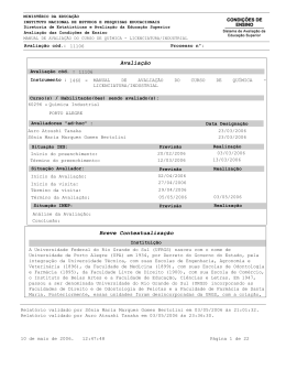 Avaliação Breve Contextualização - Instituto de Química