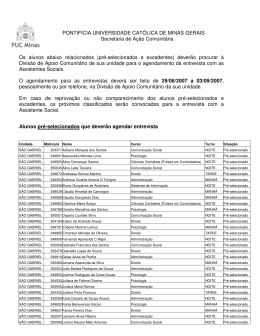 PONTIF&Iacute;CIA UNIVERSIDADE CAT&Oacute;LICA DE MINAS GERAIS