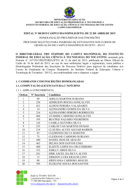 Homologa&ccedil;&atilde;o preliminar das inscri&ccedil;&otilde;es