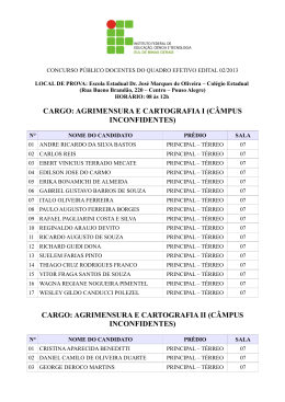 Aloca&ccedil;&atilde;o dos candidatos e local da Prova Escrita