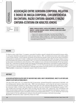 ASSOCIAçãO ENtRE GORduRA CORPORAL RELAtIVA