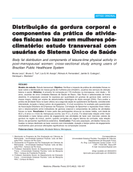 Distribui&ccedil;&atilde;o da gordura corporal e componentes da pr&aacute;tica de