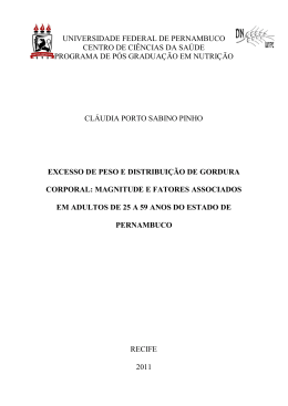 A obesidade &eacute; definida como um excesso de gordura corporal