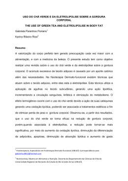 uso do ch&aacute; verde e da eletrolipolise sobre a gordura corporal
