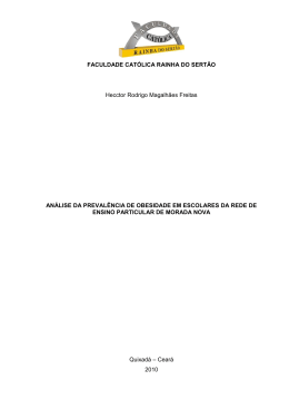An&aacute;lise da preval&ecirc;ncia de obesidade em escolares da rede de