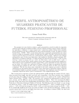 perfil antropométrico de mulheres praticantes de futebol feminino