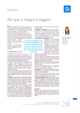 Por que o magro &eacute; magro? - Nutricionista Dra. Mariana Ferri d`&Aacute;vila