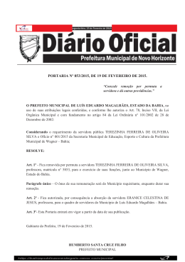 PORTARIA N&ordm; 853/2015, DE 19 DE FEVEREIRO DE 2015.