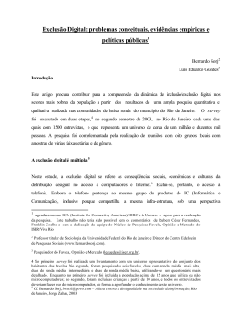 Exclus&atilde;o Digital: problemas conceituais, evid&ecirc;ncias emp&iacute;ricas e