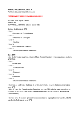 DIREITO PROCESSUAL CIVIL V Prof. Lu&iacute;s Eduardo