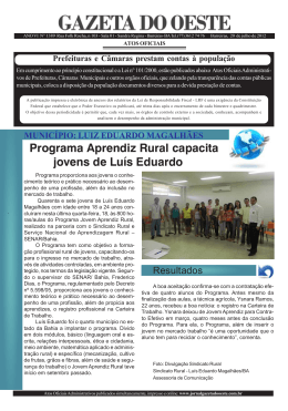 Programa Aprendiz Rural capacita jovens de Luís Eduardo