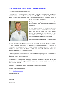 CARTA DE DESPEDIDA DO DR. LUIZ FRANCISCO CARDOSO