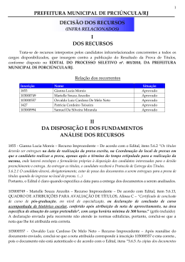 prefeitura municipal de prciúncula/rj decisão dos recursos i