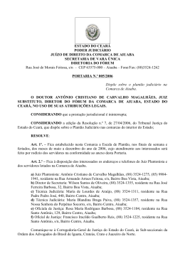 ESTADO DO CEAR&Aacute; PODER JUDICI&Aacute;RIO JU&Iacute;ZO DE DIREITO DA