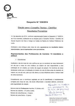 Desp. n.º 235-2014 Eleições para o Conselho Técnico