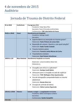 4 de novembro de 2015 Audit&oacute;rio Jornada de Trauma do Distrito