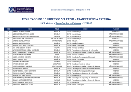 resultado do 1&ordm; processo seletivo