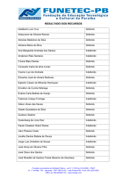 RESULTADO DOS RECURSOS - funetec
