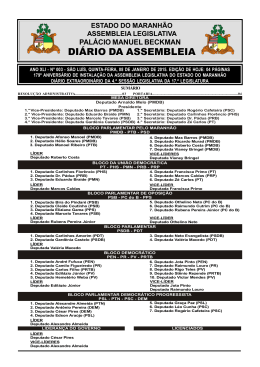 Di&aacute;rio n&ordm; 003 08/01/2015 - Assembleia Legislativa do Estado do